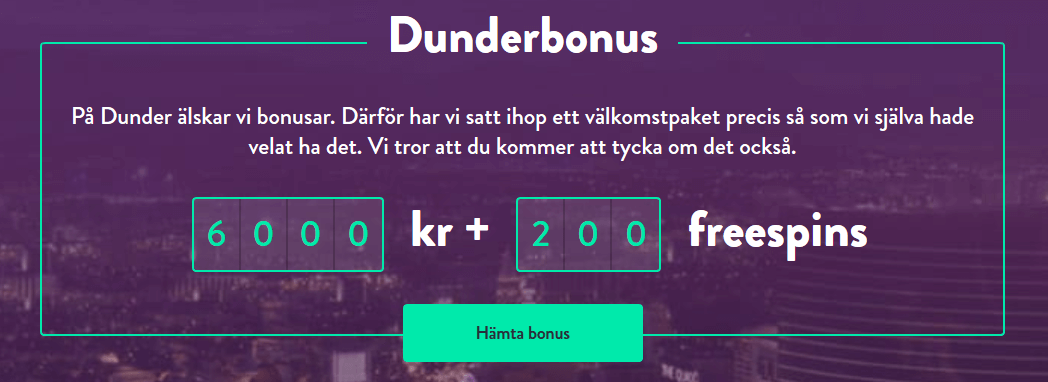 Dunder Casino Bonus