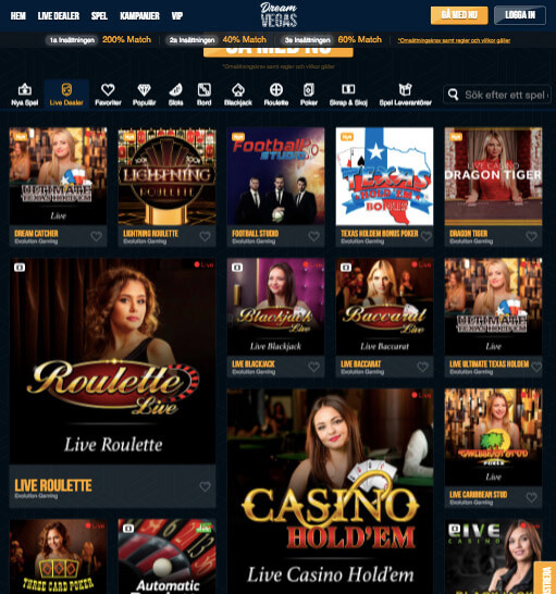 Dream Vegas Live Casino