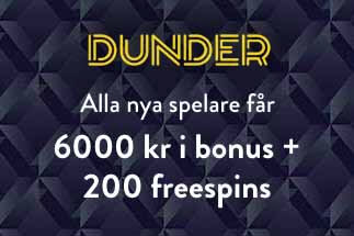 Dunder Casinos välkomsterbjudande | Upp till 200 free spins