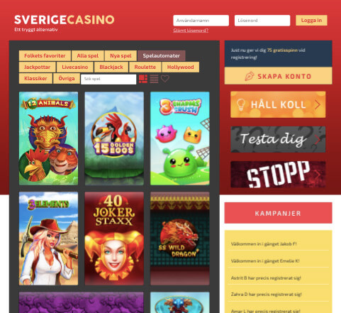 Sverige Casino Spel