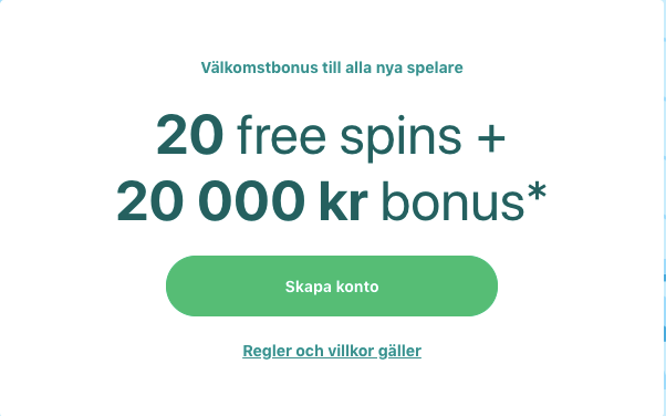 Casumo Casinos välkomsterbjudande | Upp till 20 free spins