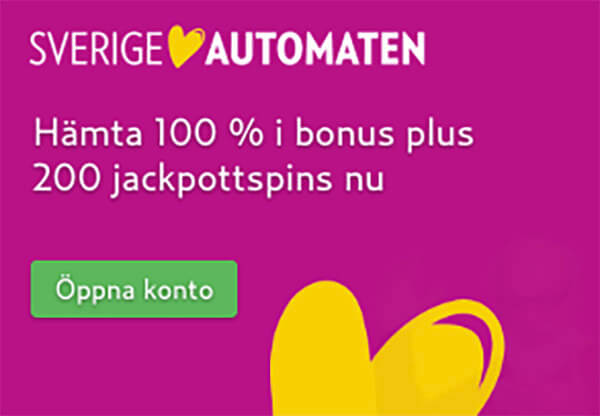 SverigeAutomatens välkomsterbjudande | Upp till 100 free spins