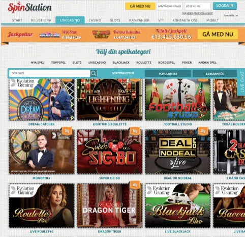 SpinStation Live Casino