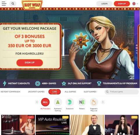 SlotWolf Live Casino