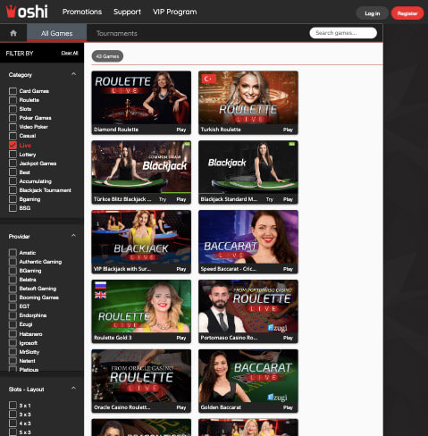 Oshi Live Casino